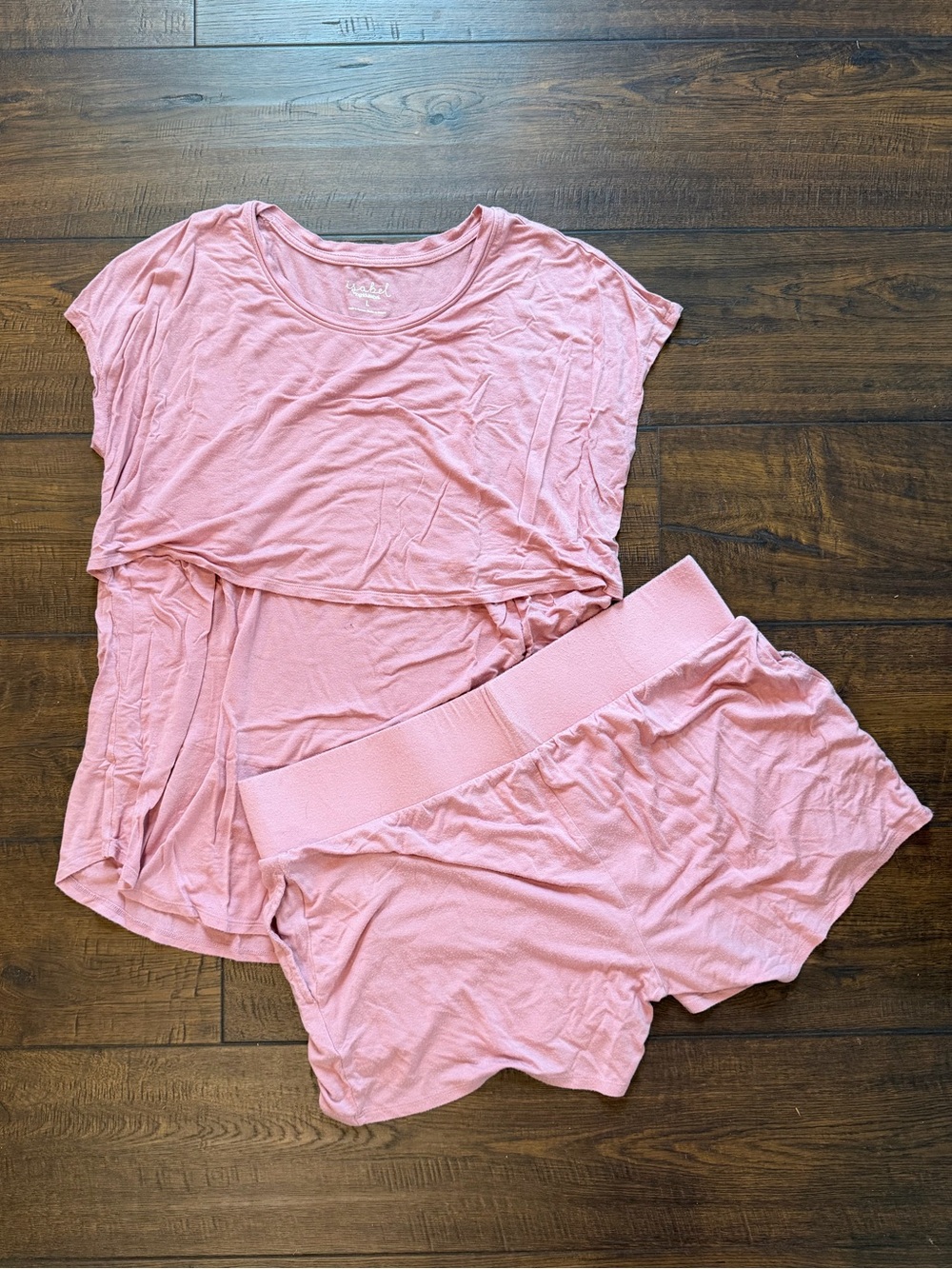 Postpartum/Breastfeeding Pink Pajama Set | Large | Modal | Ingrid+Isabel